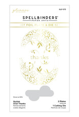 Spellbinders Stylish Oval Thanks - Glimmer Hot Foil Plate & Die Set - Stylish Ovals Collection -