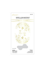 Spellbinders Stylish Oval Thanks - Glimmer Hot Foil Plate & Die Set - Stylish Ovals Collection -