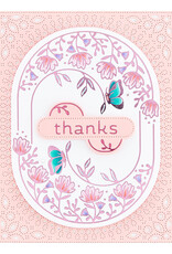 Spellbinders Stylish Oval Thanks - Glimmer Hot Foil Plate & Die Set - Stylish Ovals Collection -
