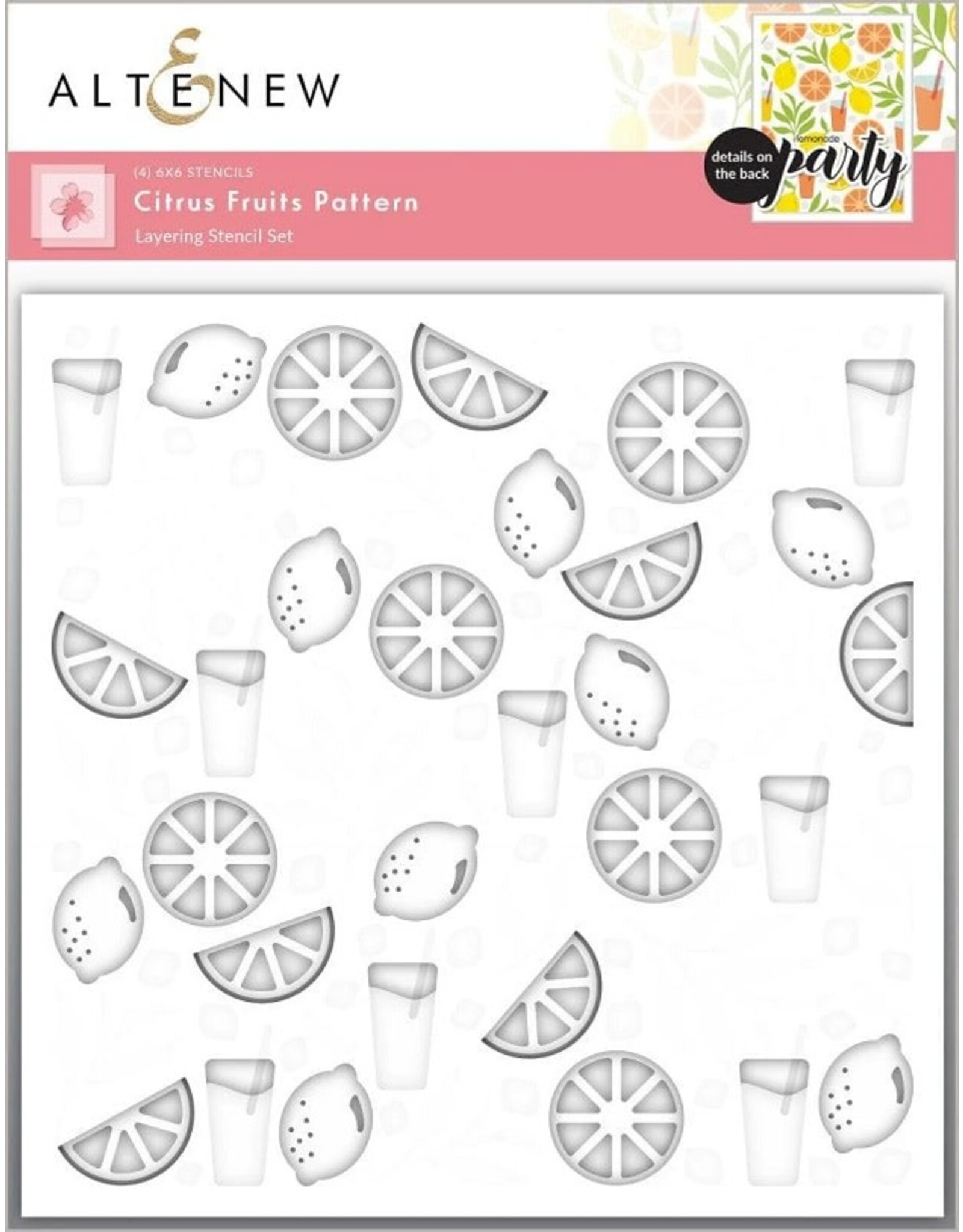 ALTENEW Citrus Fruits Pattern Layring Stencil Set 4in 1