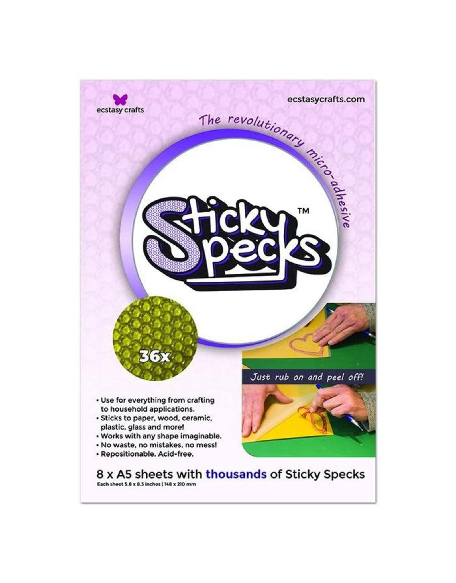 Ecstasy Crafts Ecstasy Crafts Sticky Specks Micro Adhesive 8 A5 Sheets