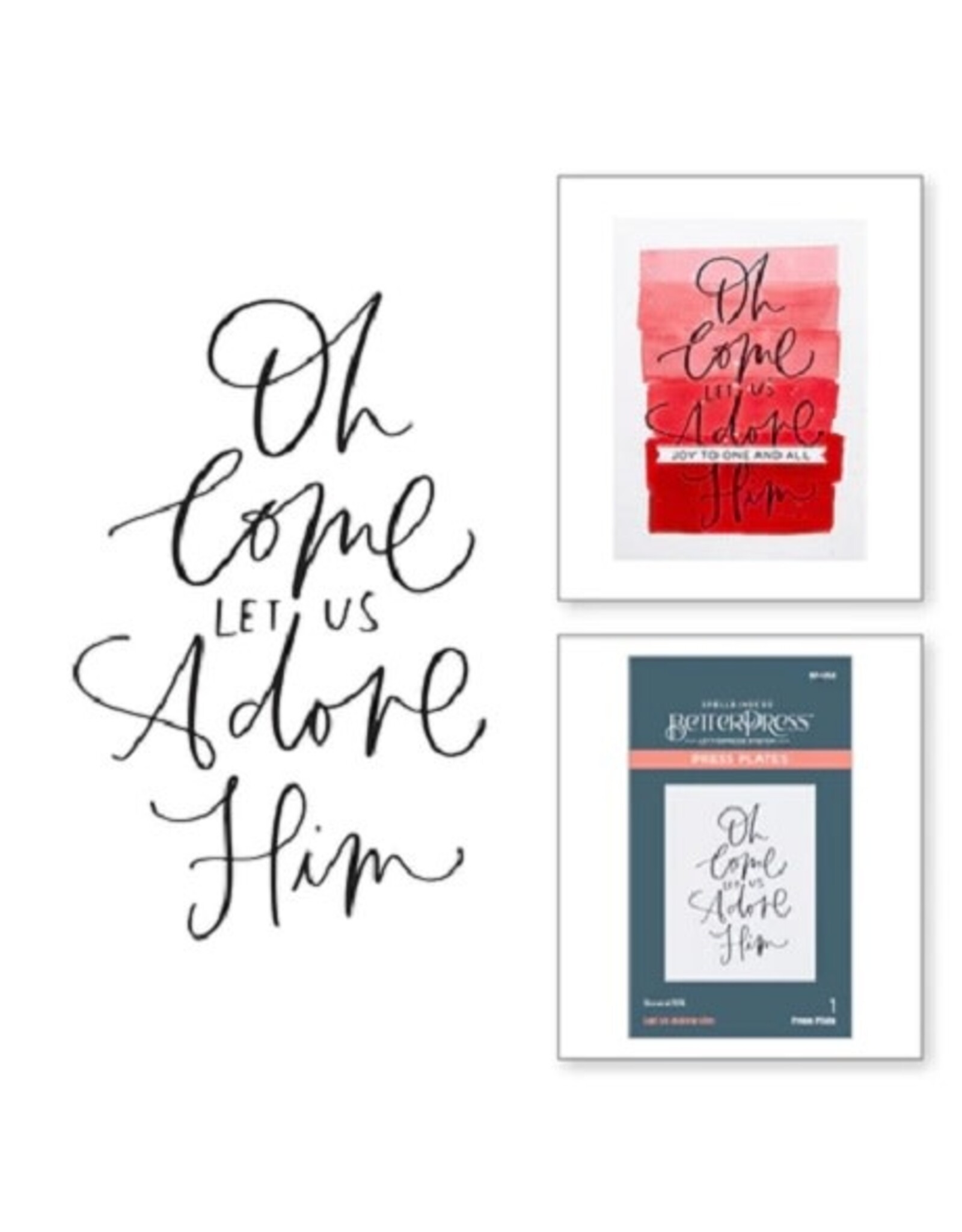 Spellbinders More BetterPress Christmas Collection - Let Us Adore Him Press Plate