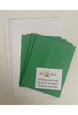 The Nic Nook 10 A2 Scored Cards & Green Envelops
