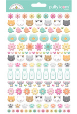 Doodlebug Design Pretty Kitty - Puffy Icons Stickers