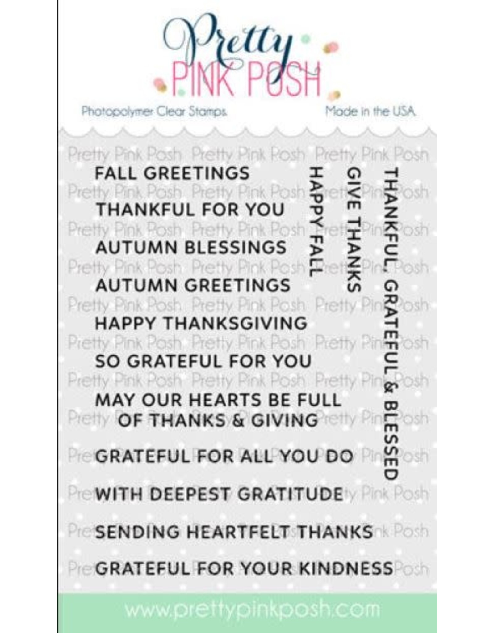 Pretty Pink Posh Sentiment Strips: Fall Stamp Set