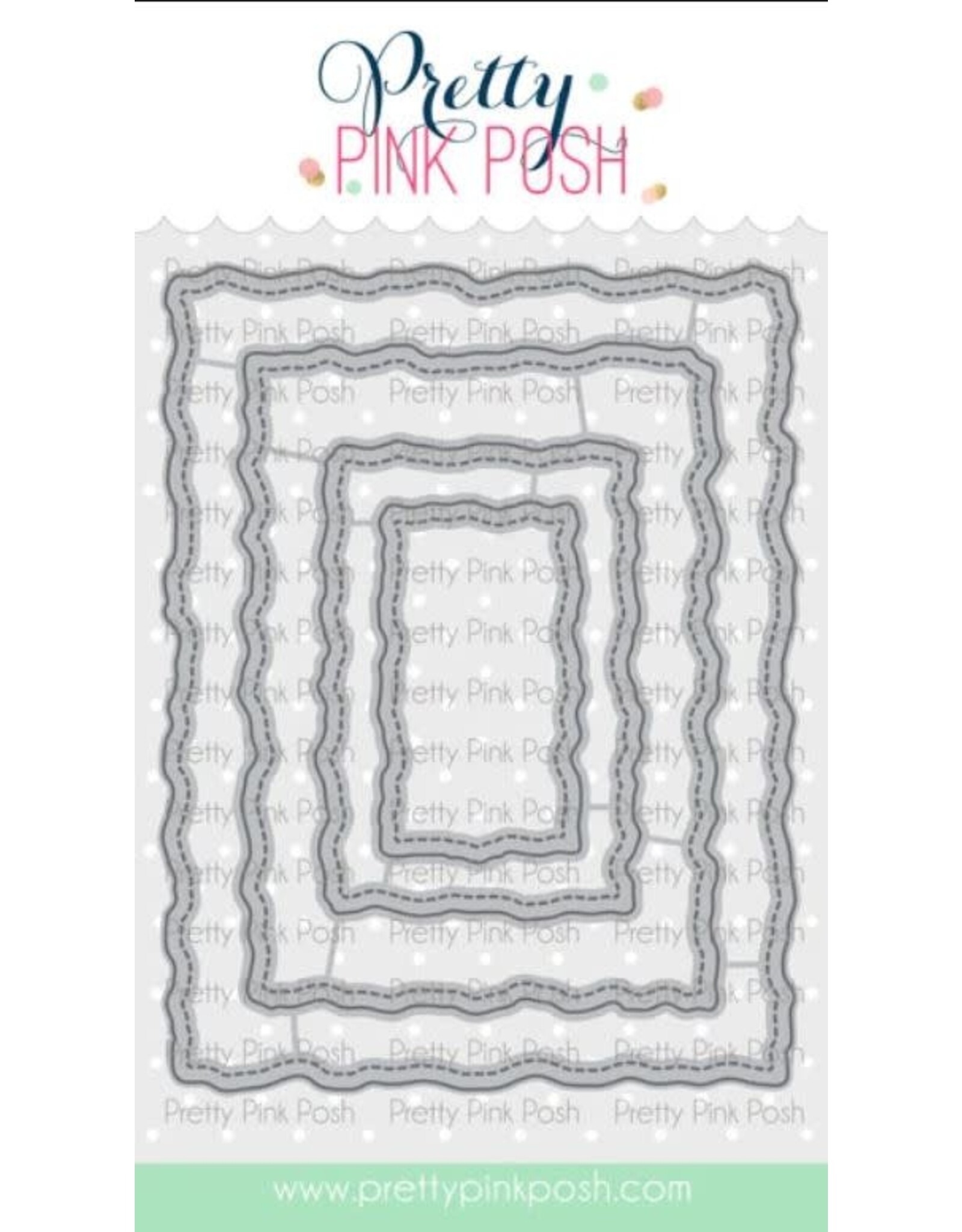 Pretty Pink Posh Stitched Torn Rectangles