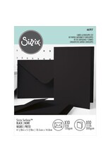 Sizzix Surfacez Cards & Envelopes, A6, Black, 10PK