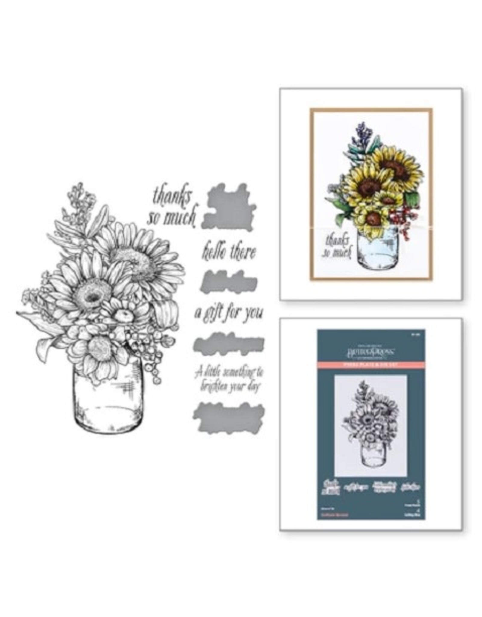 Spellbinders Serenade of Autumn Collection - Sunflower Bouquet Press Plate & Die Set