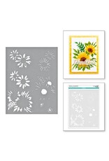 Spellbinders Serenade of Autumn Collection - Layered Sunflower Stencil