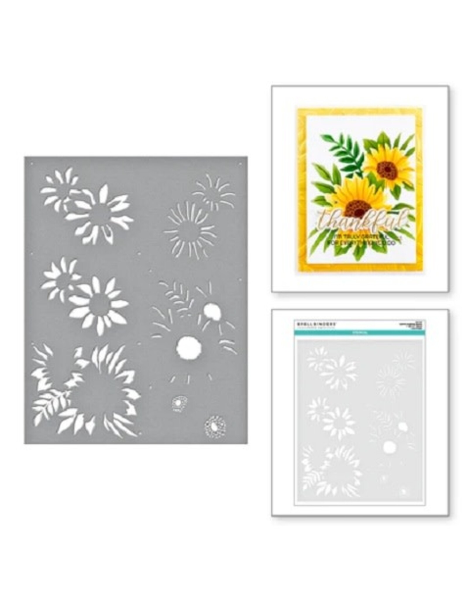 Spellbinders Serenade of Autumn Collection - Layered Sunflower Stencil