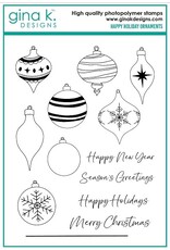 Gina K. Designs Happy Holiday Ornaments Stamp