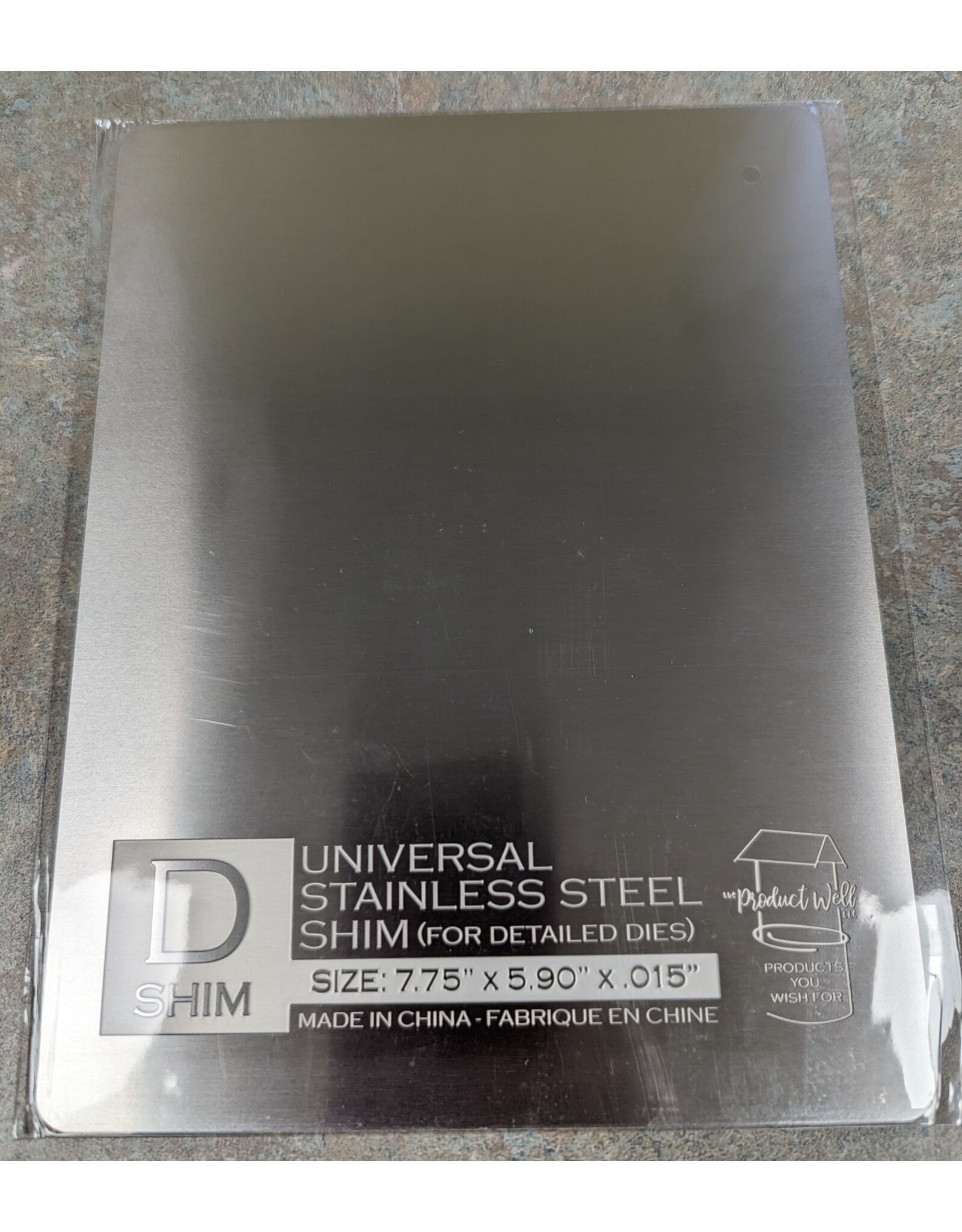 THE PRODUCT WELL Universal D Shim - Metal for Detailed Dies 7.75" x 5.90" x .015"