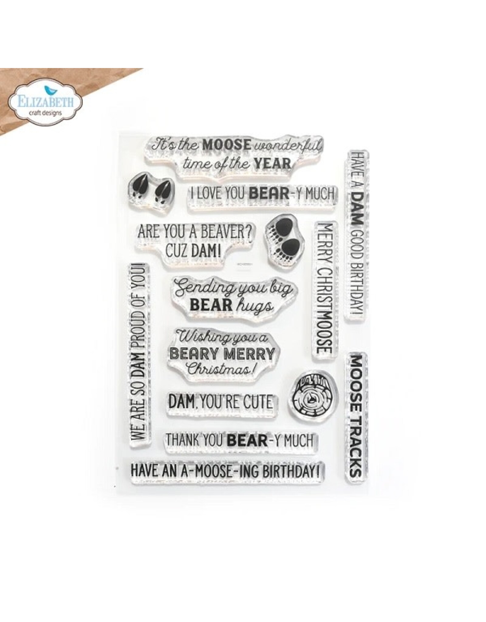 Elizabeth Craft Designs Bear, Moose, Beaver Stamp - Great Outdoors Collection