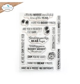 Elizabeth Craft Designs Bear, Moose, Beaver Stamp - Great Outdoors Collection