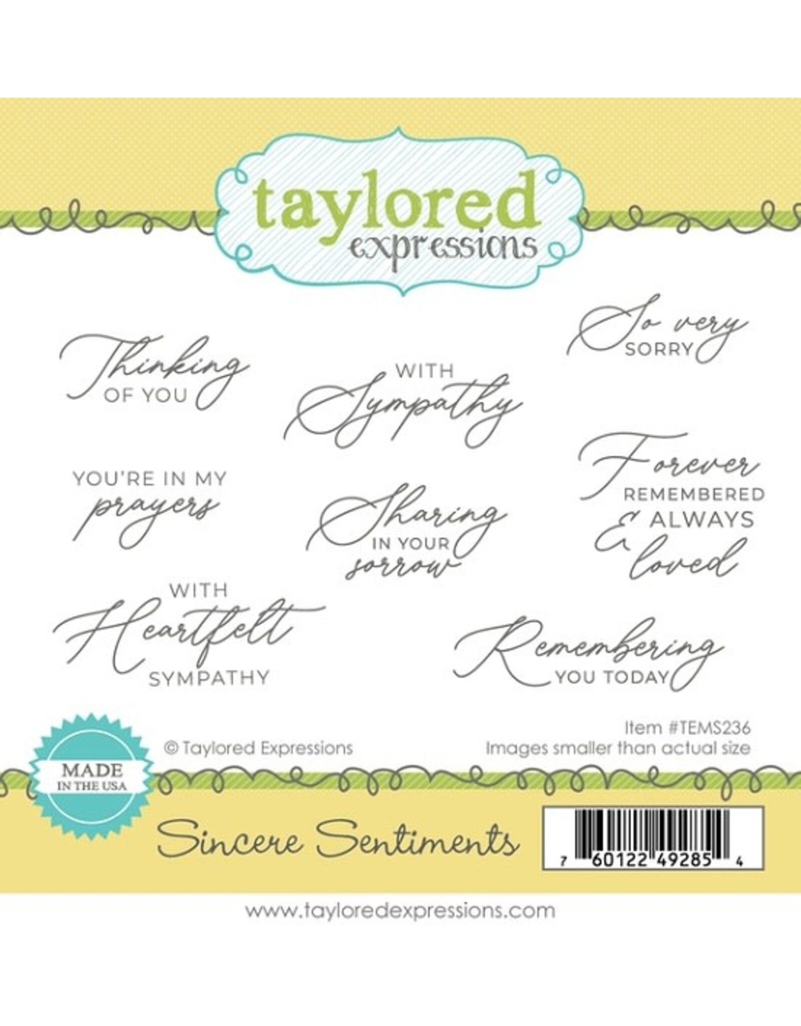 Taylored Expressions Sincere Sentiments Stamp & Die Set