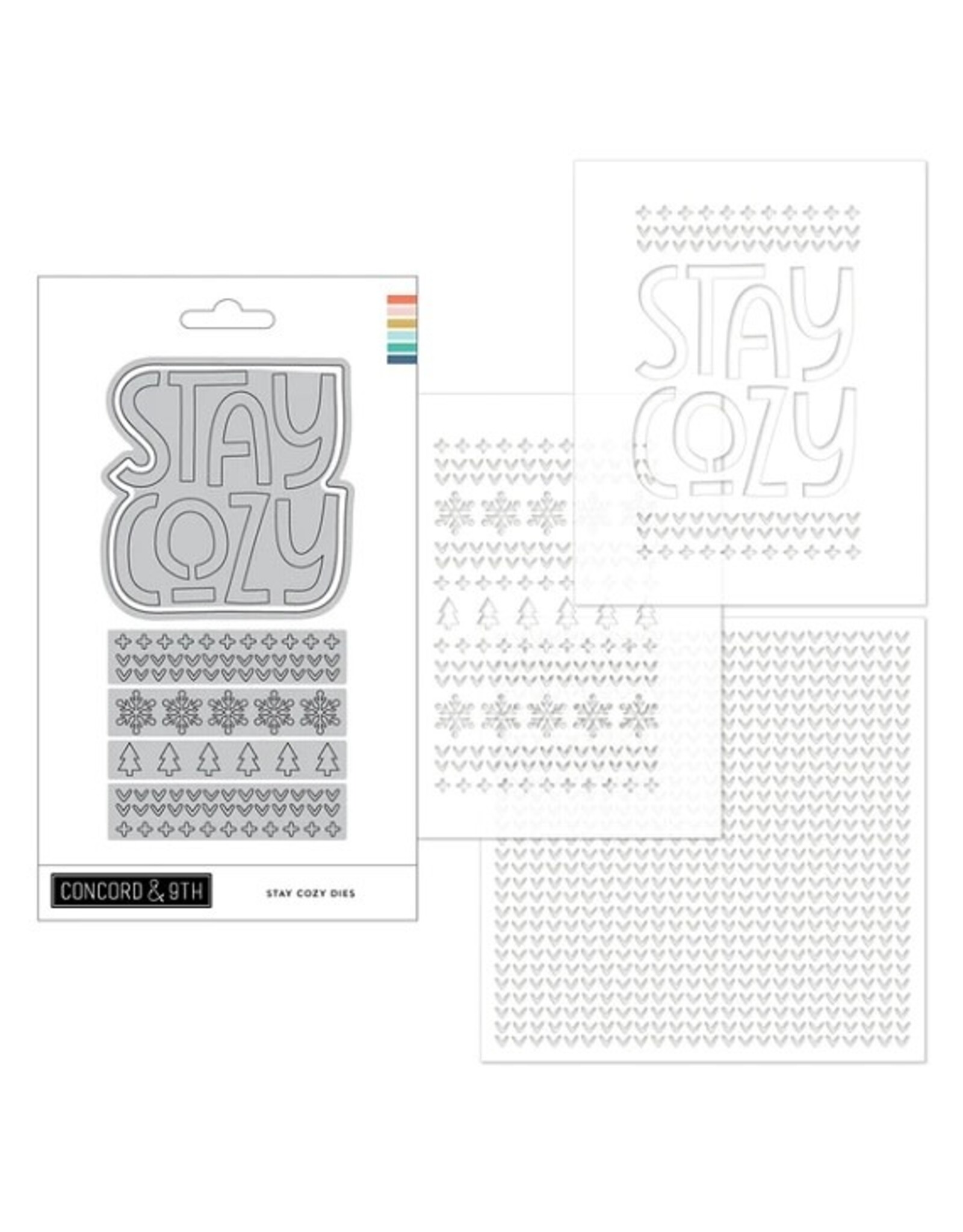 Concord & 9TH Stay Cozy Dies & Stencil Pack Bundle