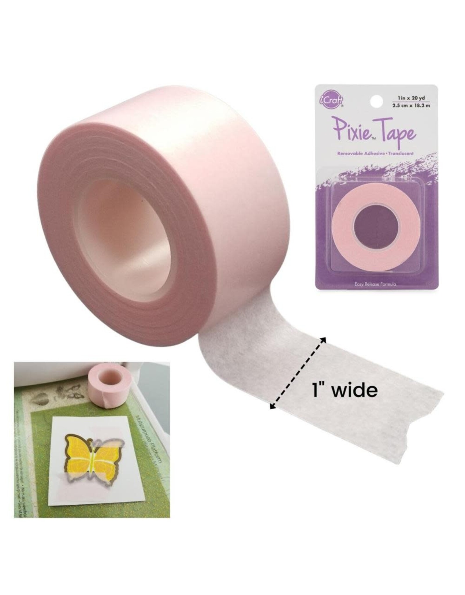 iCraft PIXIE TAPE REMOVABLE - 1"X20YD