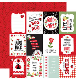 Echo Park Little Ladybug 3x4 Journaling Cards 12x12 Patterned Paper