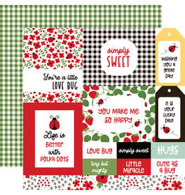 Echo Park Little Ladybug Multi Journaling Cards 12x12 Patterned Paper