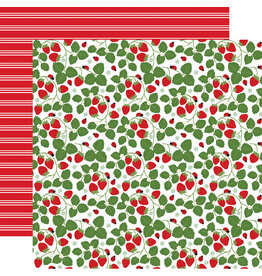 Echo Park Little Ladybug Sweet Strawberries 12x12 Patterned Paper