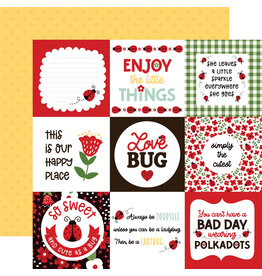 Echo Park Little Ladybug 4x4 Journaling Cards 12x12 Patterned Paper