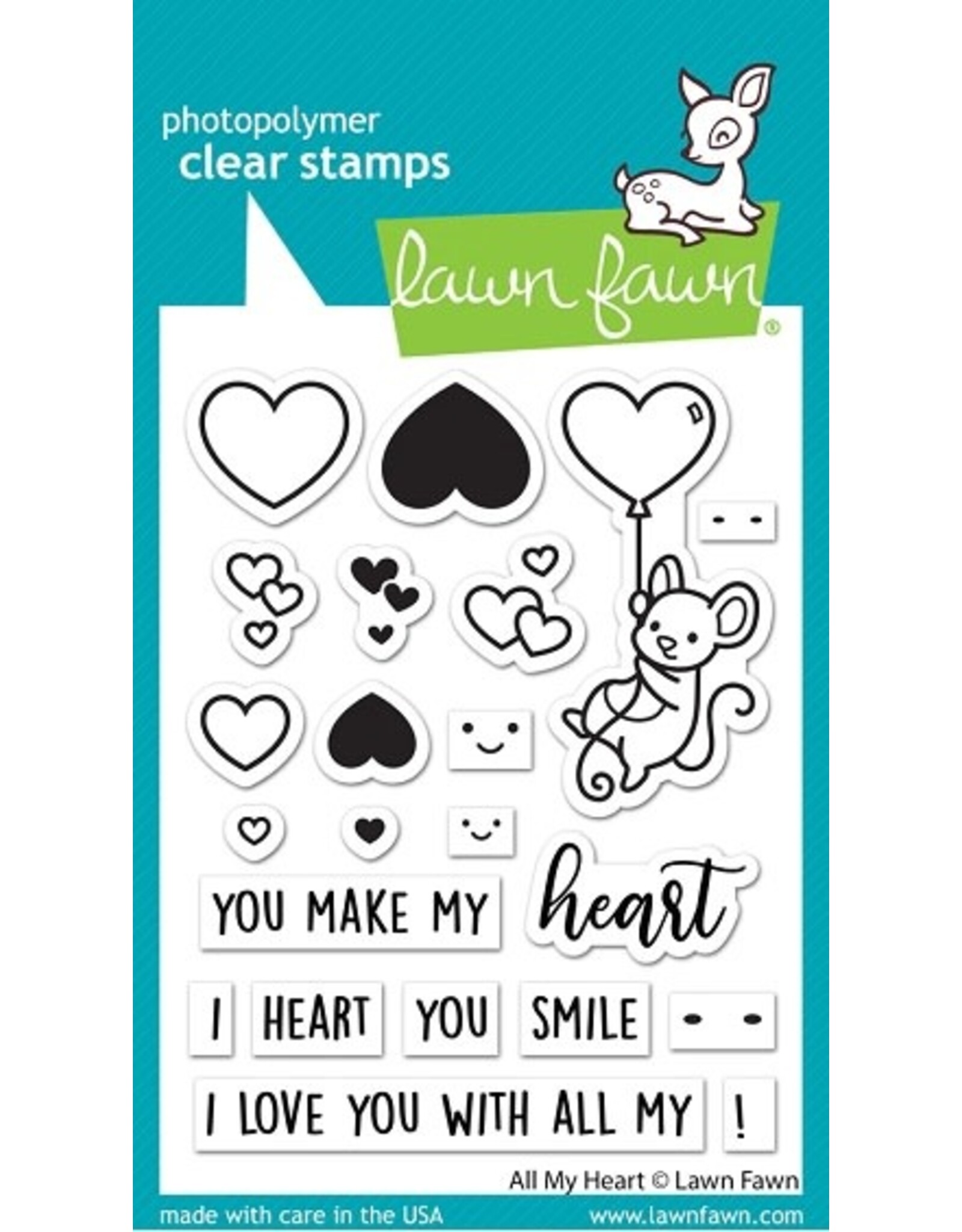 Lawn Fawn All My Heart - Stamps
