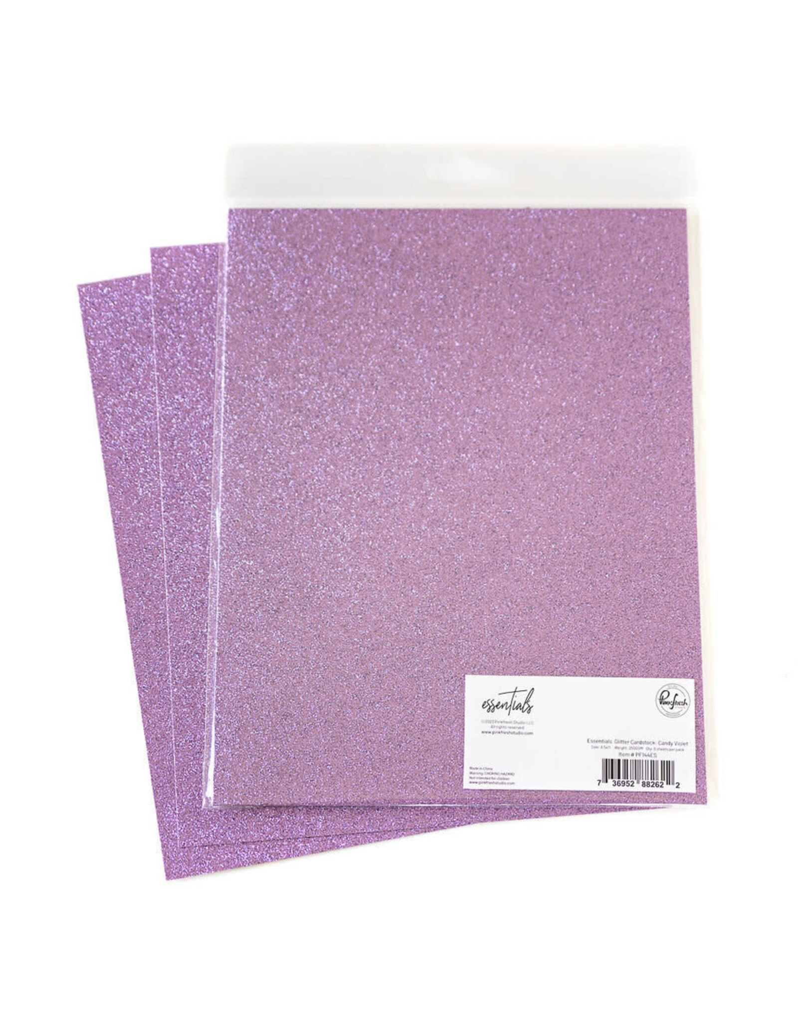 PINKFRESH STUDIO Essentials Glitter Cardstock: Candy Violet