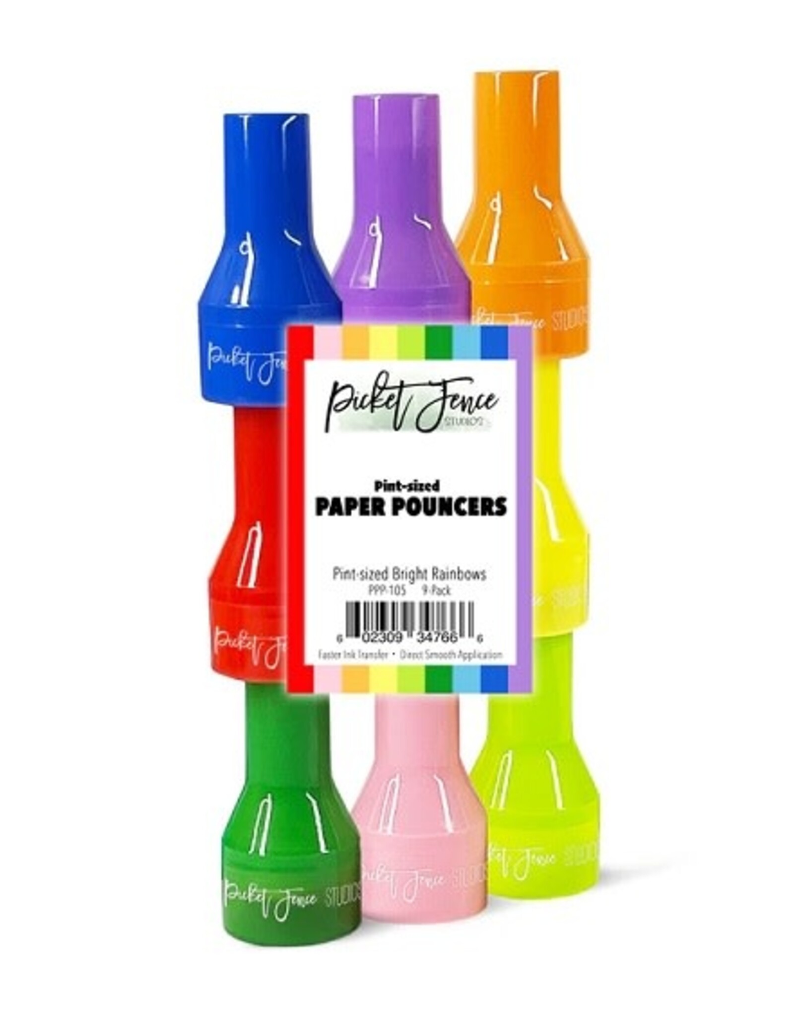 PICKET FENCE STUDIOS Pint-sized Paper Pouncers-9 pk Bright Rainbow