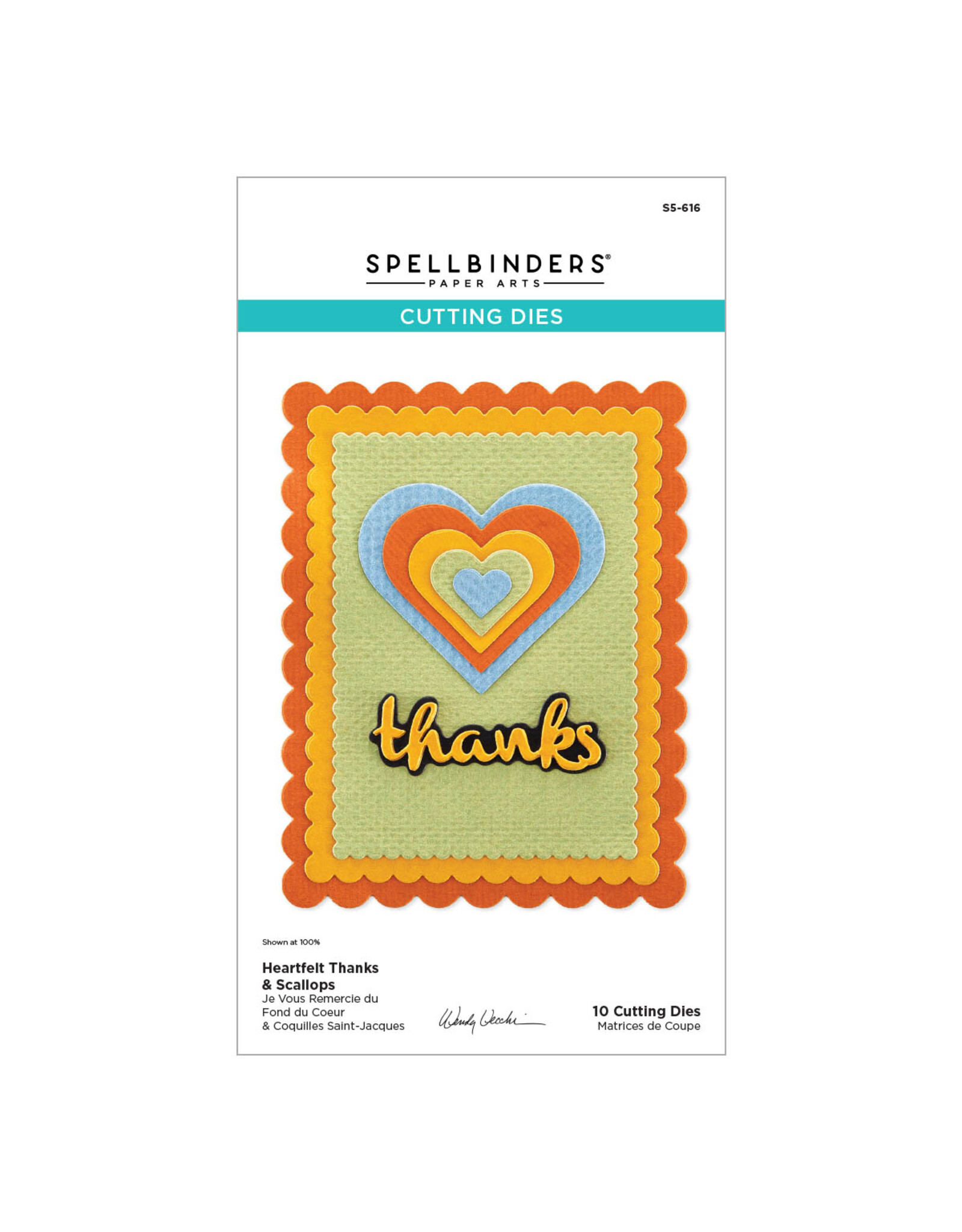 Spellbinders The Garden Collection Heartfelt Thanks and Scallops Etched Dies