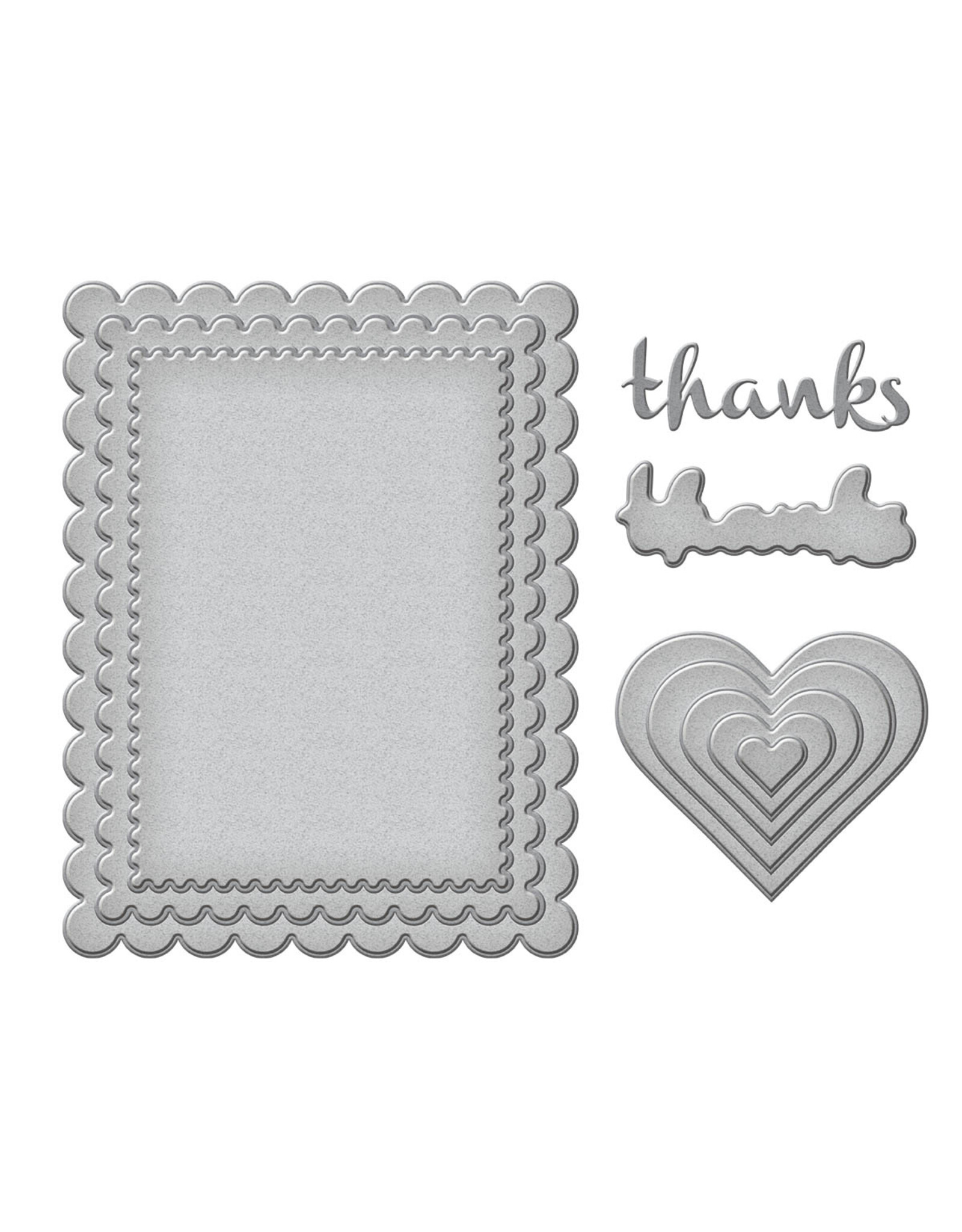 Spellbinders The Garden Collection Heartfelt Thanks and Scallops Etched Dies