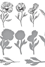 Spellbinders Pressed Posies Collection Flower Stems Press Plate and Die Set
