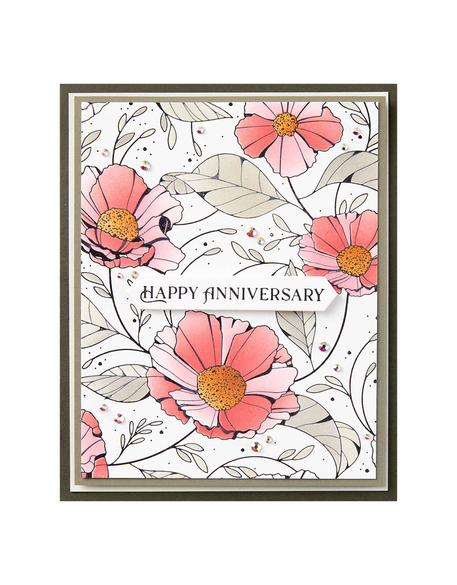 Spellbinders Pressed Posies Collection Cosmos Backdrop Press Plate