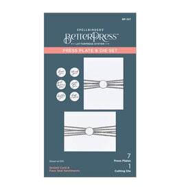 Spellbinders Pressed Posies Collection Sealed Cord and Faux Sealed Sentiments Press Plate
