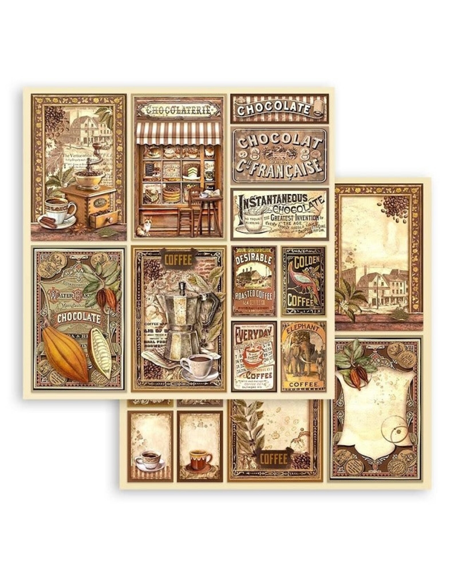 Stamperia Coffee and Chocolate 12x12 Paper - Cards