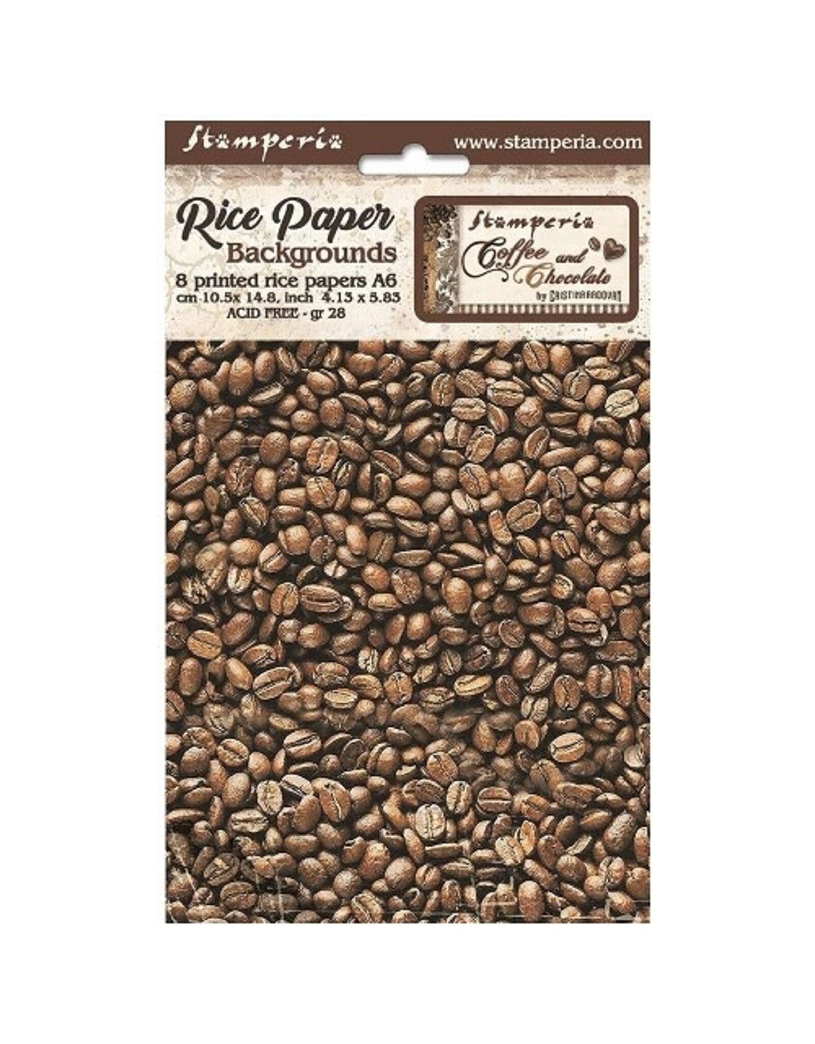 Stamperia Coffee and Chocolate A6 Rice Paper - 8PK