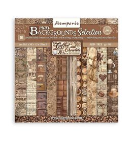 Stamperia Coffee and Chocolate Maxi Backgrounds 12X12 Double Sided Paper Pad - 10pcs