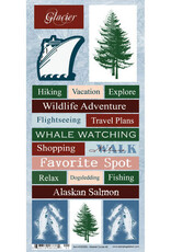 Scrapbook Customs/Stamping Station Glacier Alaskan Cruise Stickers