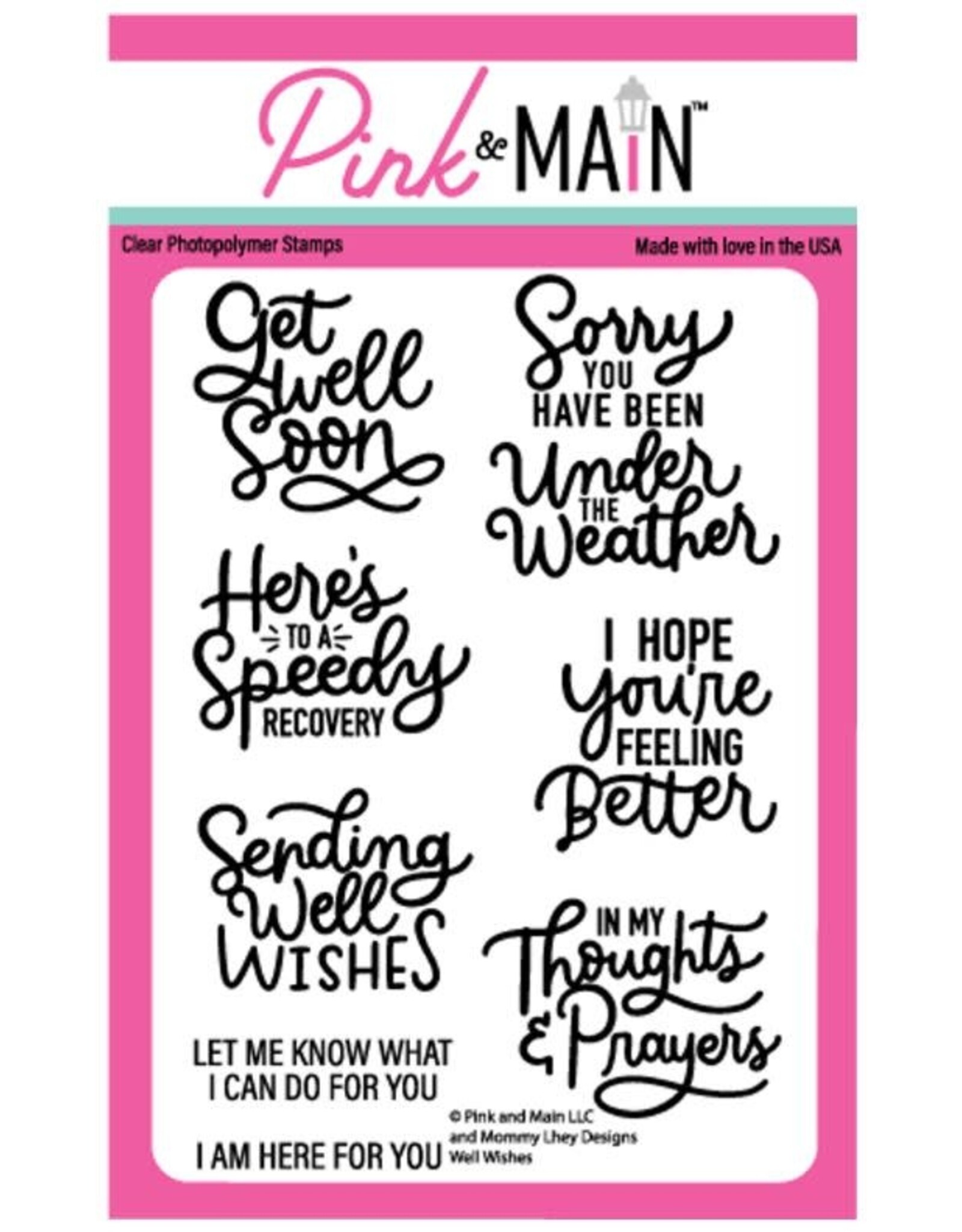 Pink & Main Well Wishes 4x6 Stamp Set