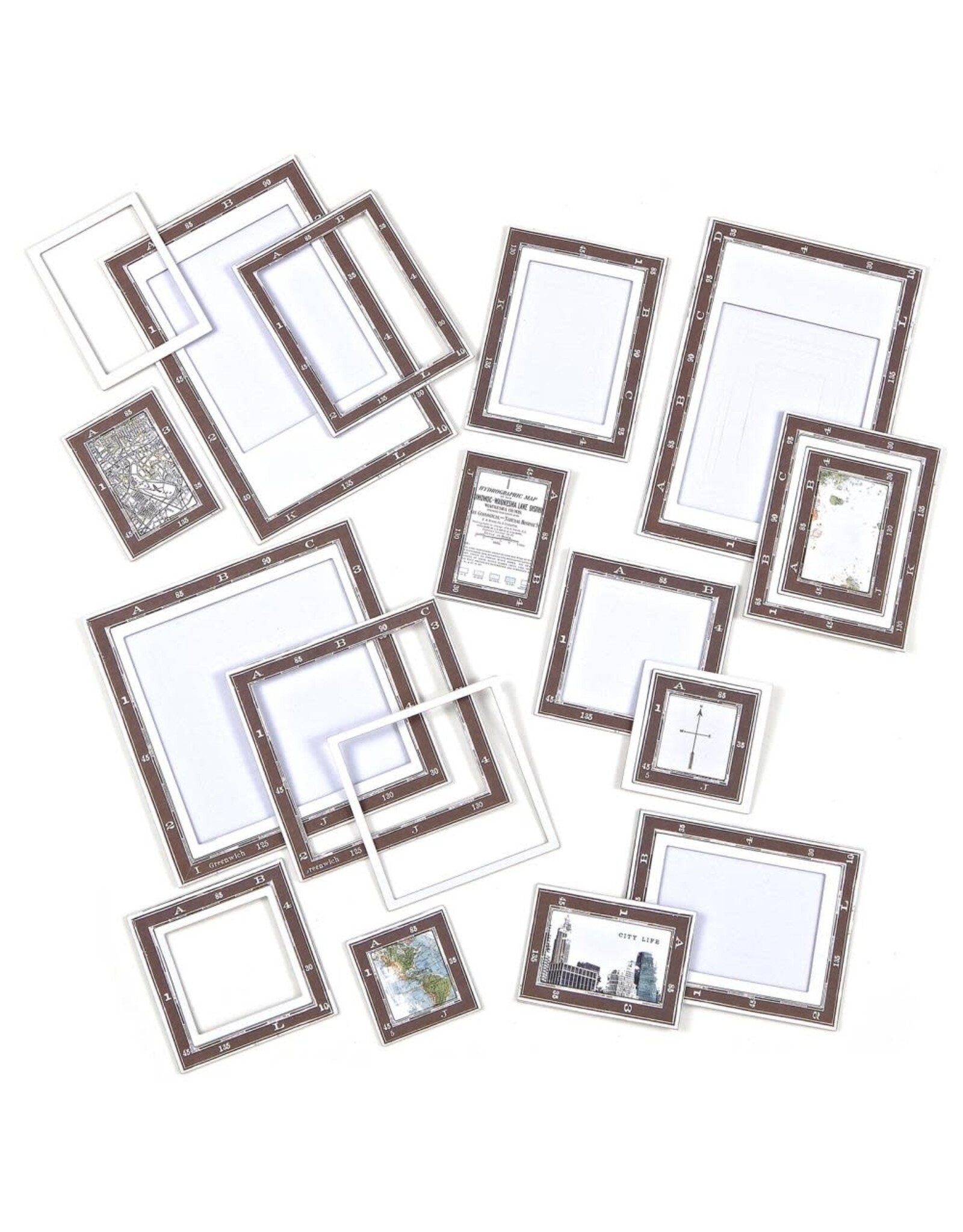 49 AND MARKET Wherever Chipboard Set - Maps Frames