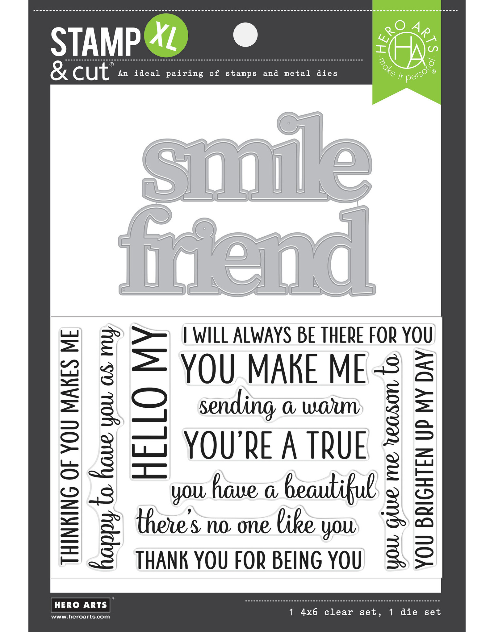 Hero Arts Smile Friend Stamp & Cut XL