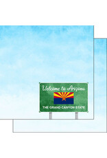 Scrapbook Customs Arizona Welcome Rd Sign Paper