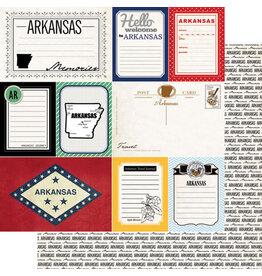Scrapbook Customs/Stamping Station Arkansas Vintage Journal Paper