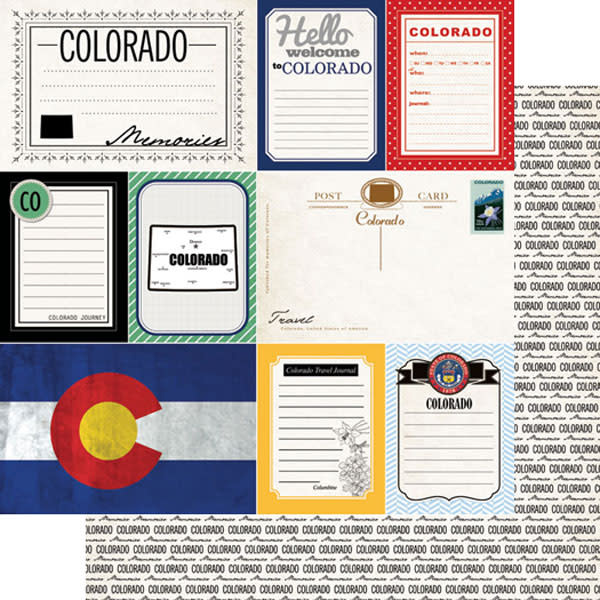 Scrapbook Customs/Stamping Station Colorado Vintage Journal Paper