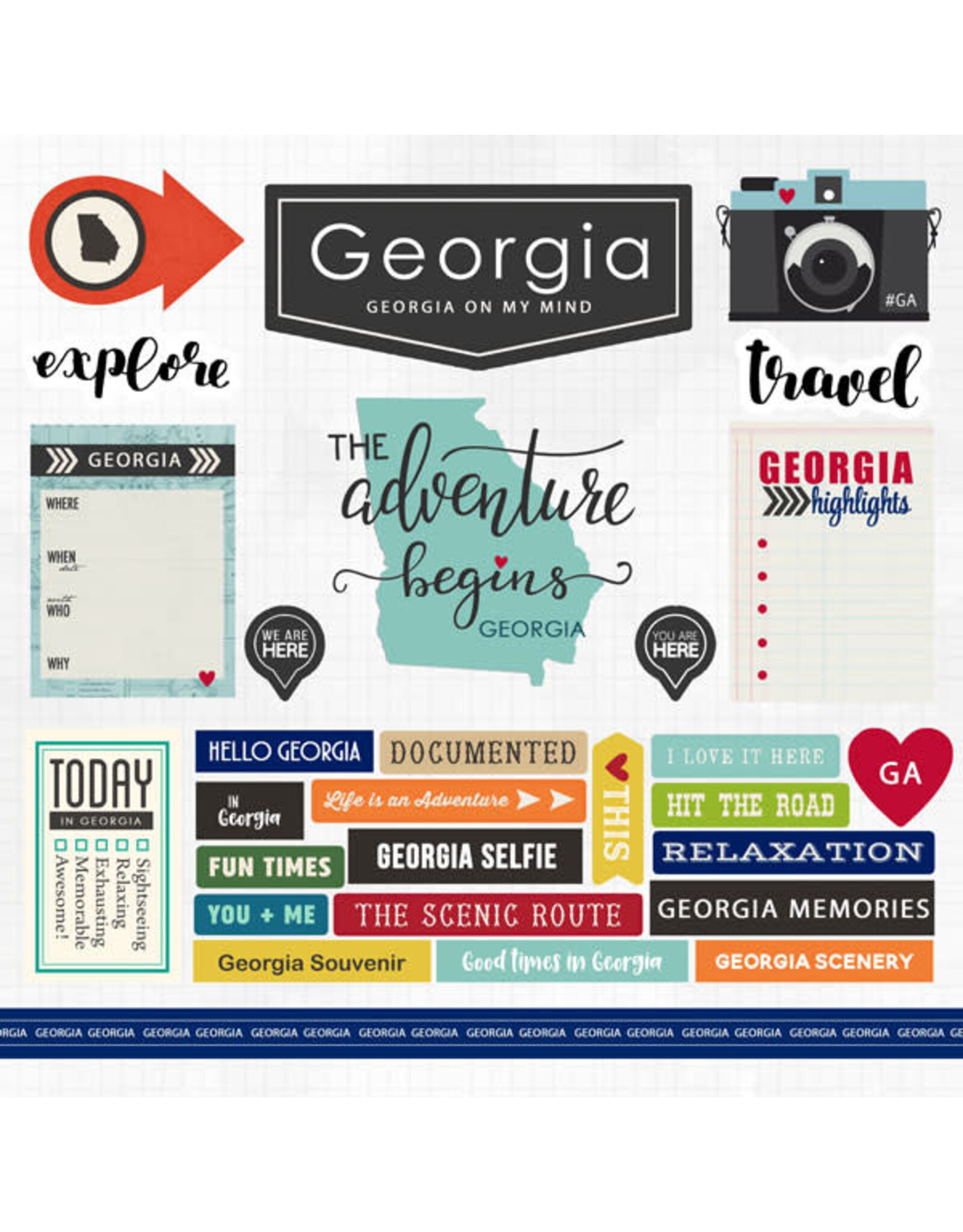 Scrapbook Customs Georgia 12x12 Sticker Sheet