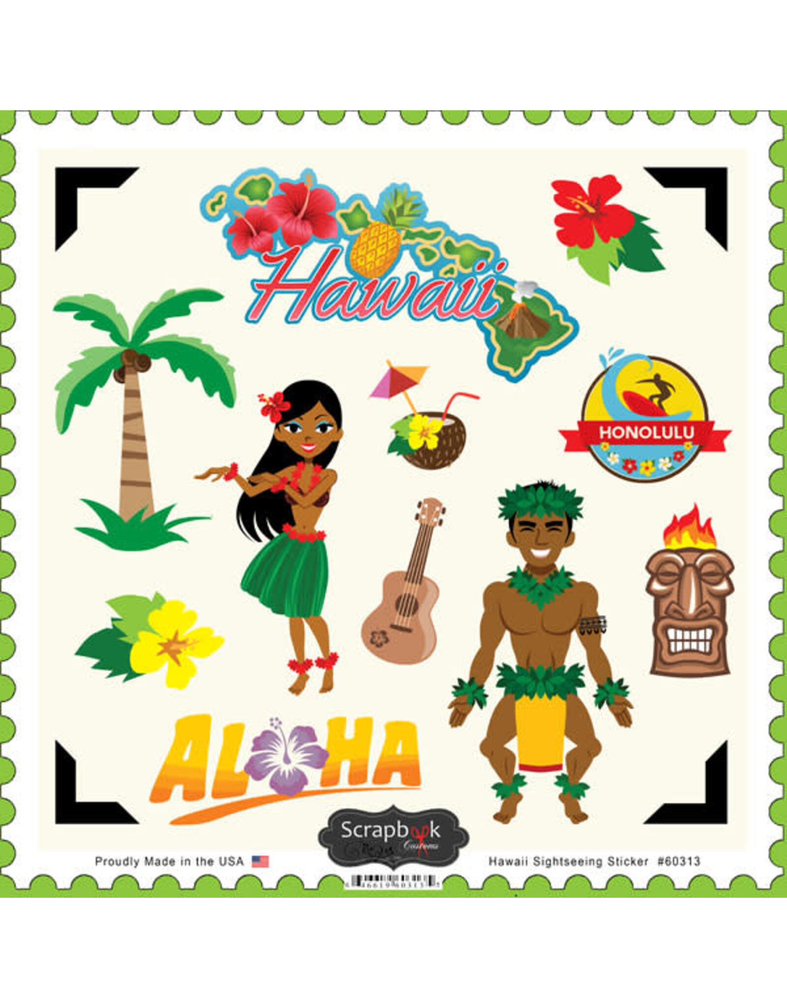 Scrapbook Customs Hawaii 12x12 Sticker Sheet