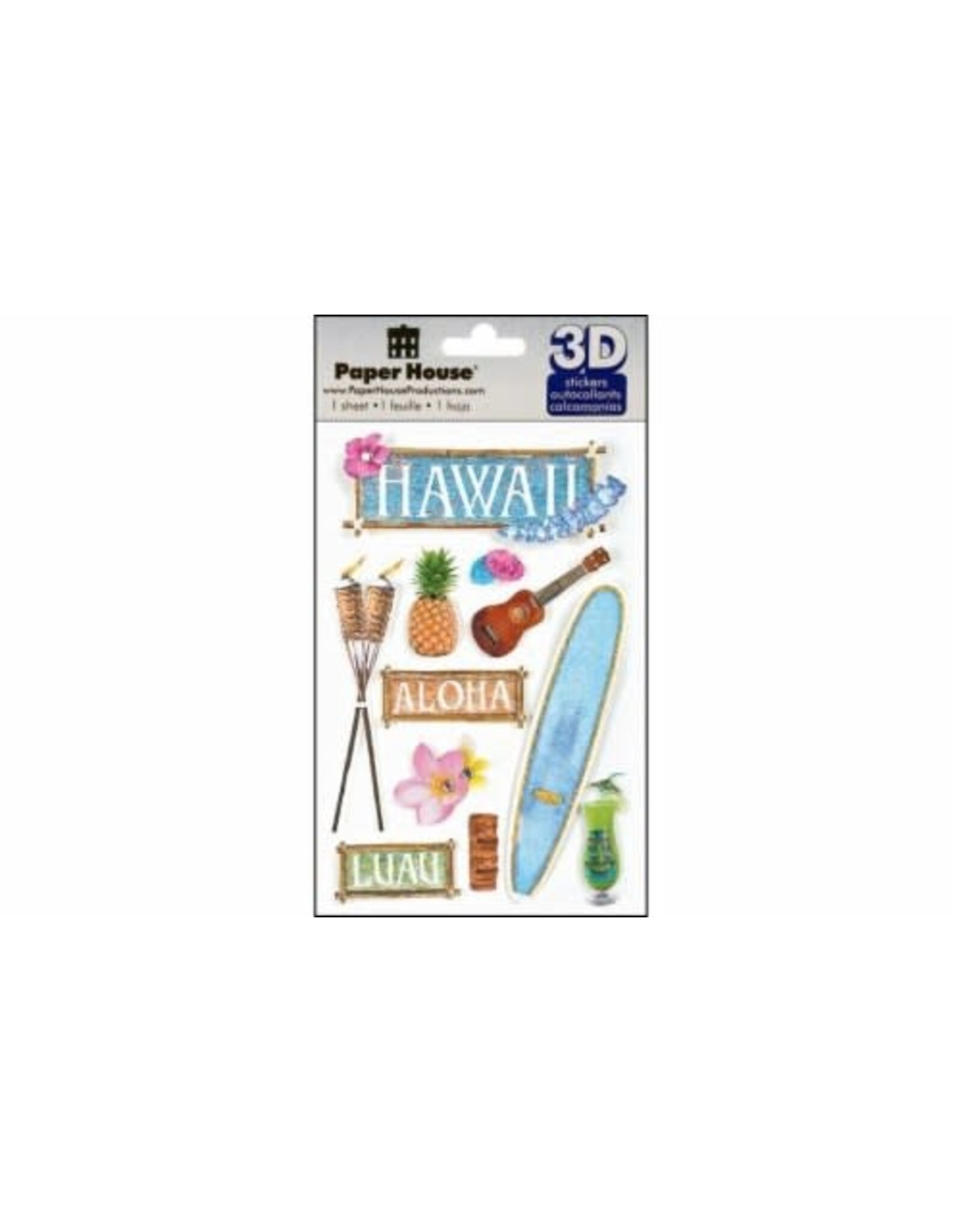 PAPER HOUSE PRODUCTIONS Hawaii 3D Stickers (PH)