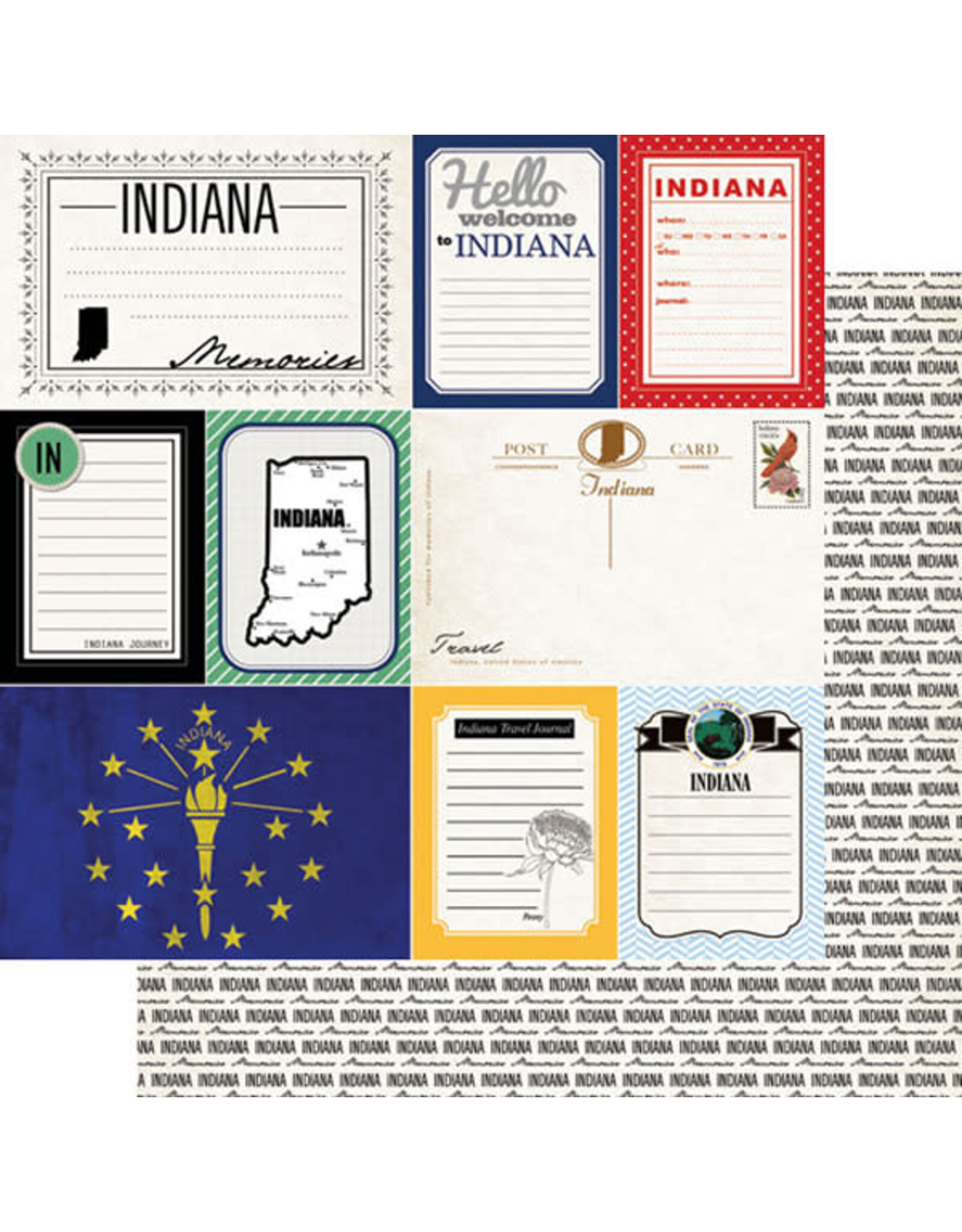 Scrapbook Customs Indiana Vintage Paper