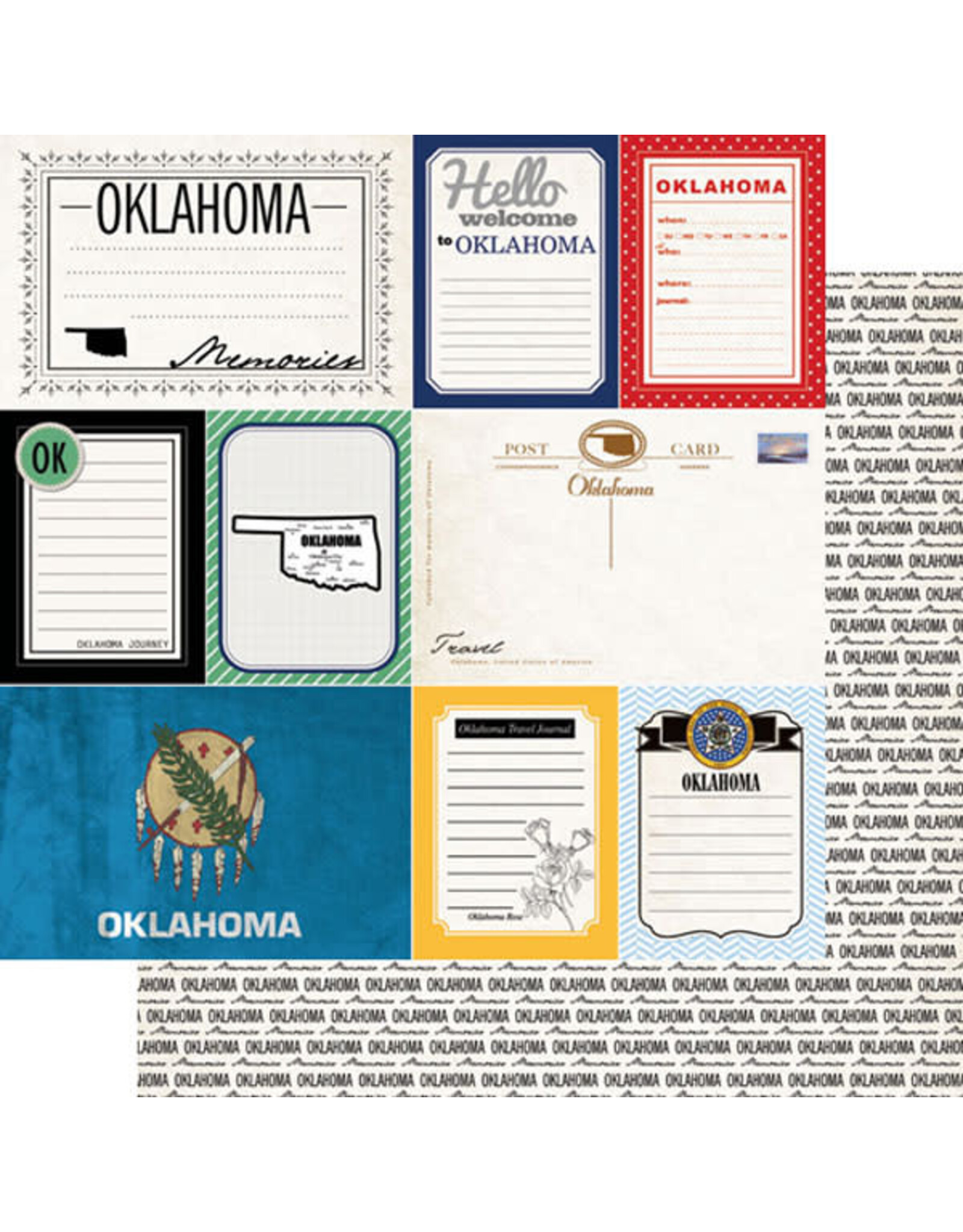 Scrapbook Customs Oklahoma Vintage Paper