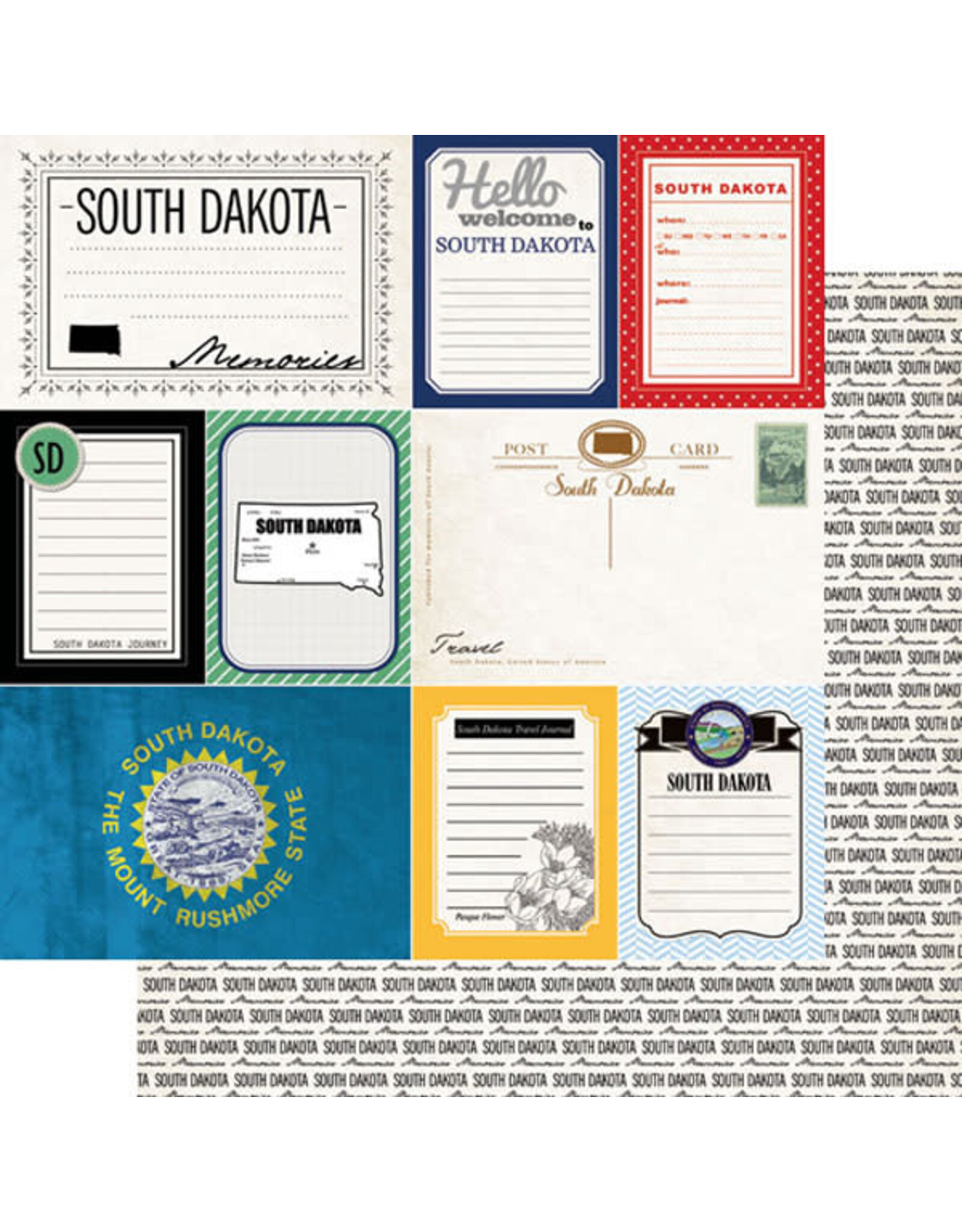 Scrapbook Customs South Dakota Vintage Paper