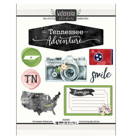 Scrapbook Customs Tennessee Watercolor Stickers